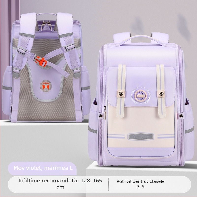 Rucsac unisex pentru clasele 1–6, respirabil, ultraușor, extensibil, reduce încărcătura, cu elemente reflectorizante pentru siguranță nocturnă; Material: țesătură Oxford; căptușeală: poliester; panou ergonomic pe spate