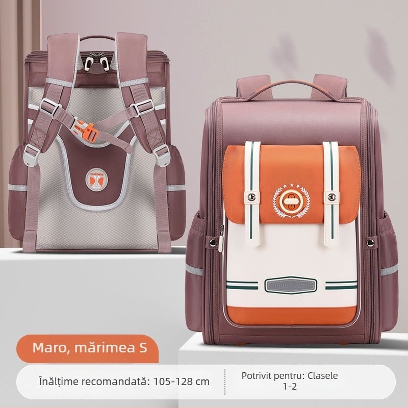 Rucsac unisex pentru clasele 1–6, respirabil, ultraușor, extensibil, reduce încărcătura, cu elemente reflectorizante pentru siguranță nocturnă; Material: țesătură Oxford; căptușeală: poliester; panou ergonomic pe spate