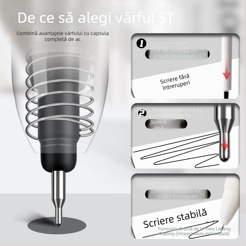 Pix gel de tip cilindru retractabil, uscare rapidă, pentru examene, corp din plastic, seria Marvel