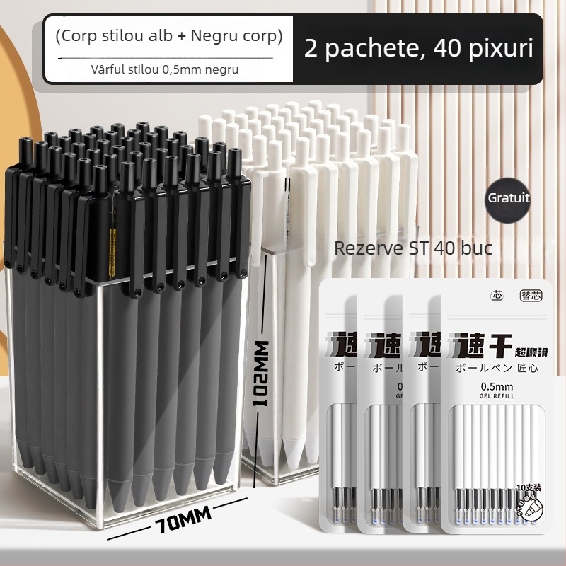 Pix gel de tip cilindru retractabil, uscare rapidă, pentru examene, corp din plastic, seria Marvel