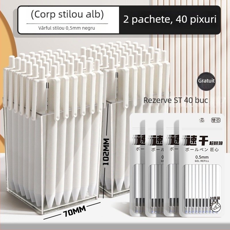 Pix gel de tip cilindru retractabil, uscare rapidă, pentru examene, corp din plastic, seria Marvel