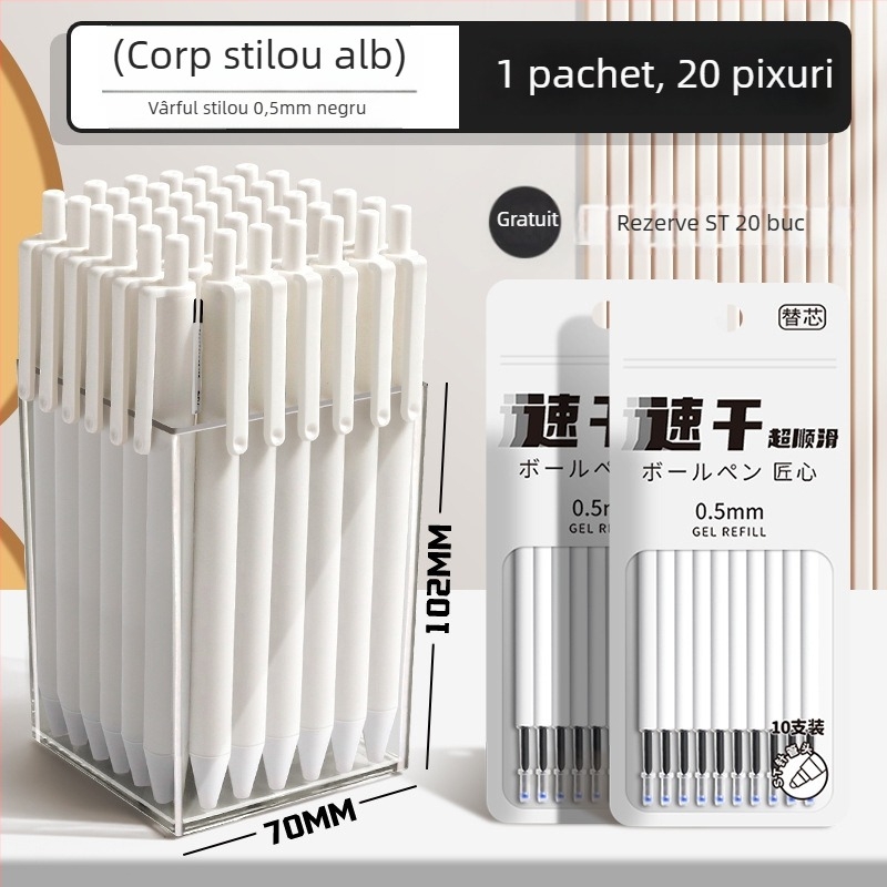 Pix gel de tip cilindru retractabil, uscare rapidă, pentru examene, corp din plastic, seria Marvel