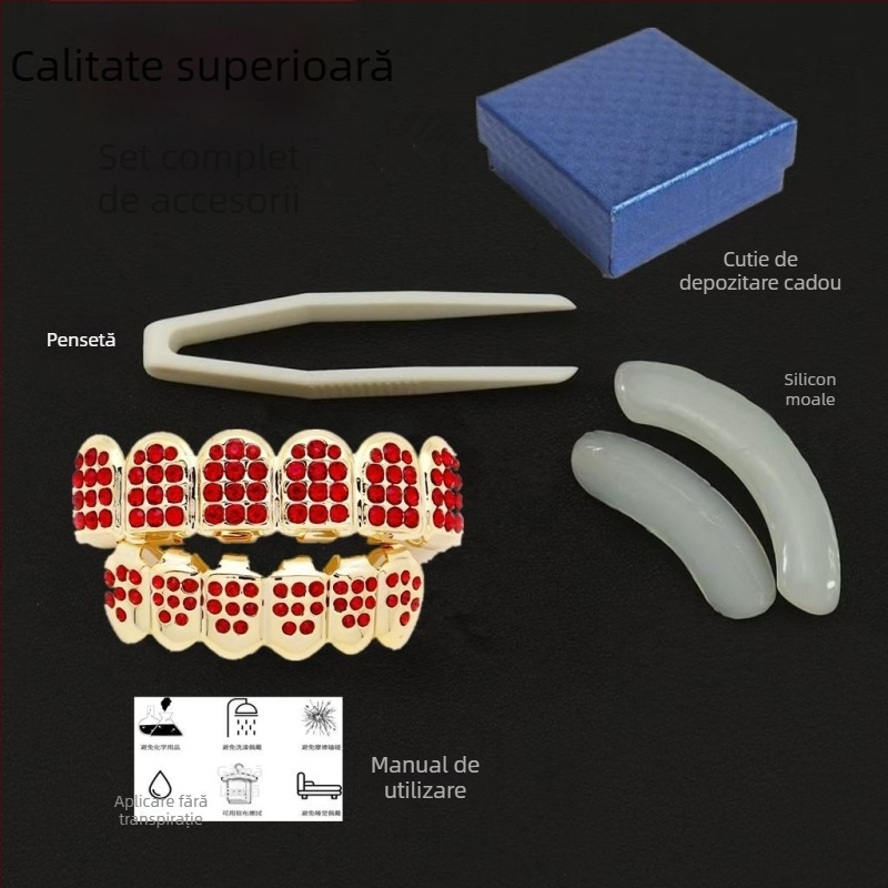 Bijuterii dentare pentru costume - aliaj, placare electrolitică, stil desen animat, proaspăt și dulce, primăvară 2025