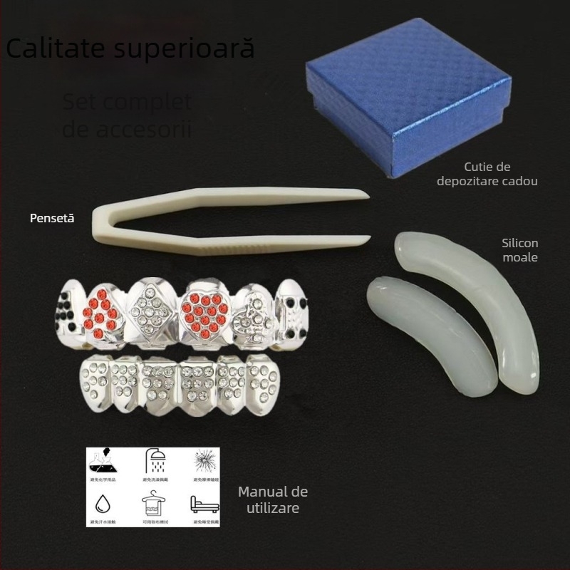 Bijuterii dentare pentru costume - aliaj, placare electrolitică, stil desen animat, proaspăt și dulce, primăvară 2025