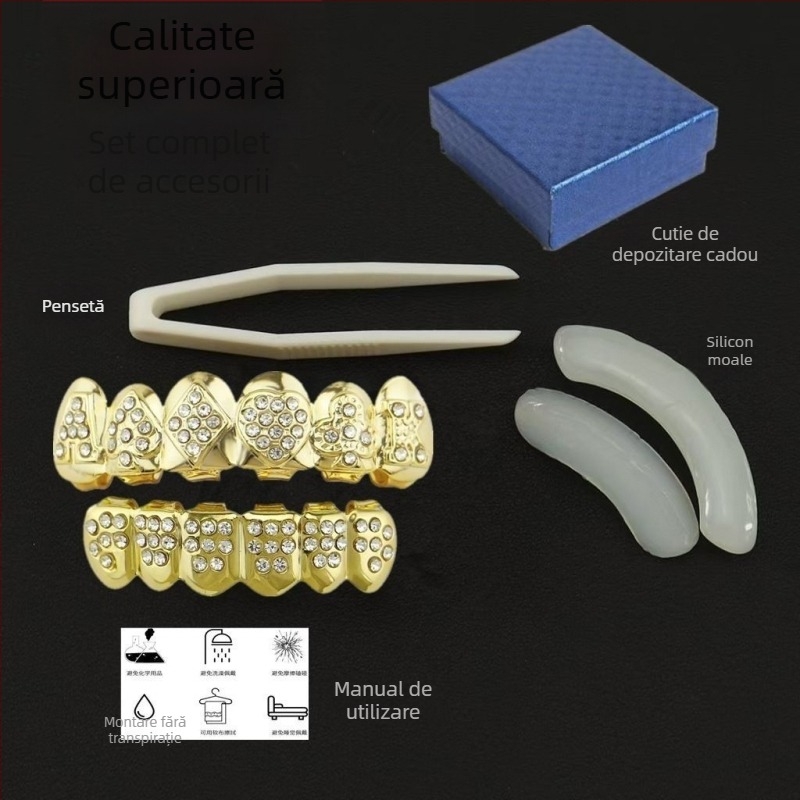 Bijuterii dentare pentru costume - aliaj, placare electrolitică, stil desen animat, proaspăt și dulce, primăvară 2025
