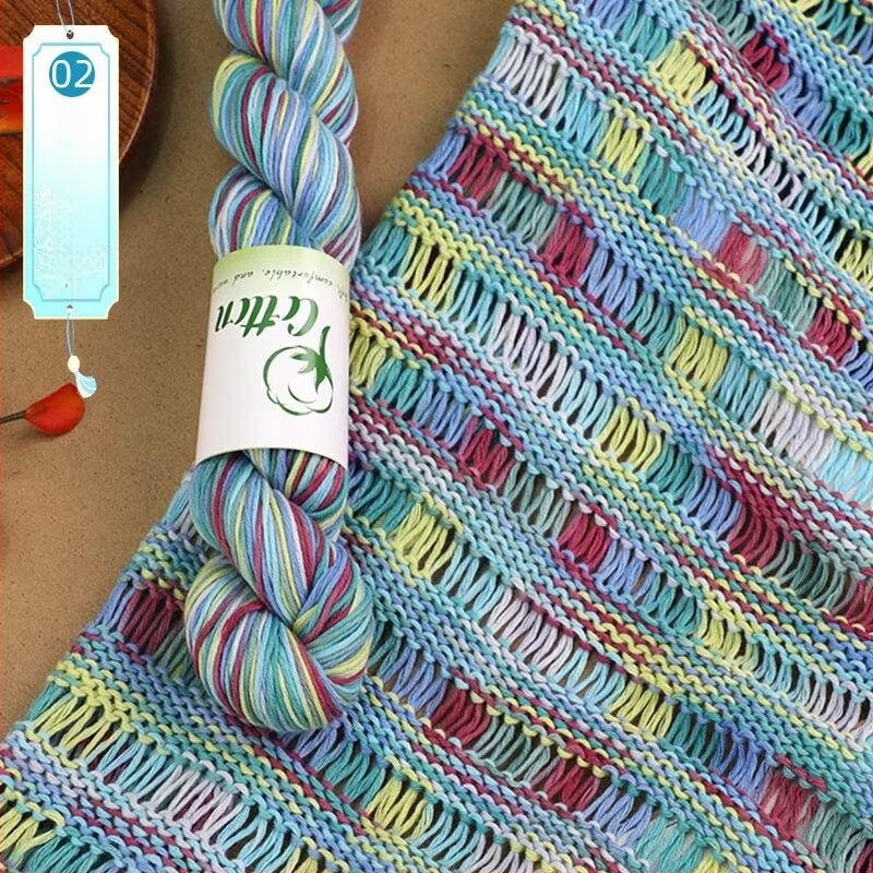 Fire de tricotat DIY: 100% bumbac, vopsire manuală, vopsire pe segmente, pentru pulover și fular pentru copii