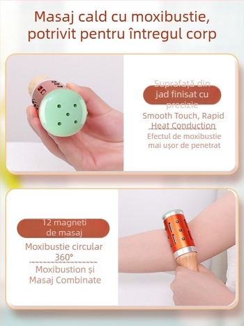 Bețișor de masaj / cioc masaj – dispozitiv portabil din jad+metal+lemn, Yu xi tang, 300 g, pentru fitness și frumusețe