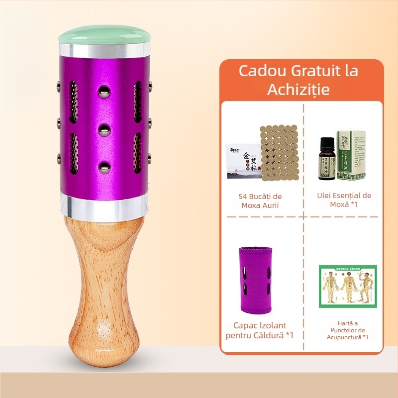 Bețișor de masaj / cioc masaj – dispozitiv portabil din jad+metal+lemn, Yu xi tang, 300 g, pentru fitness și frumusețe