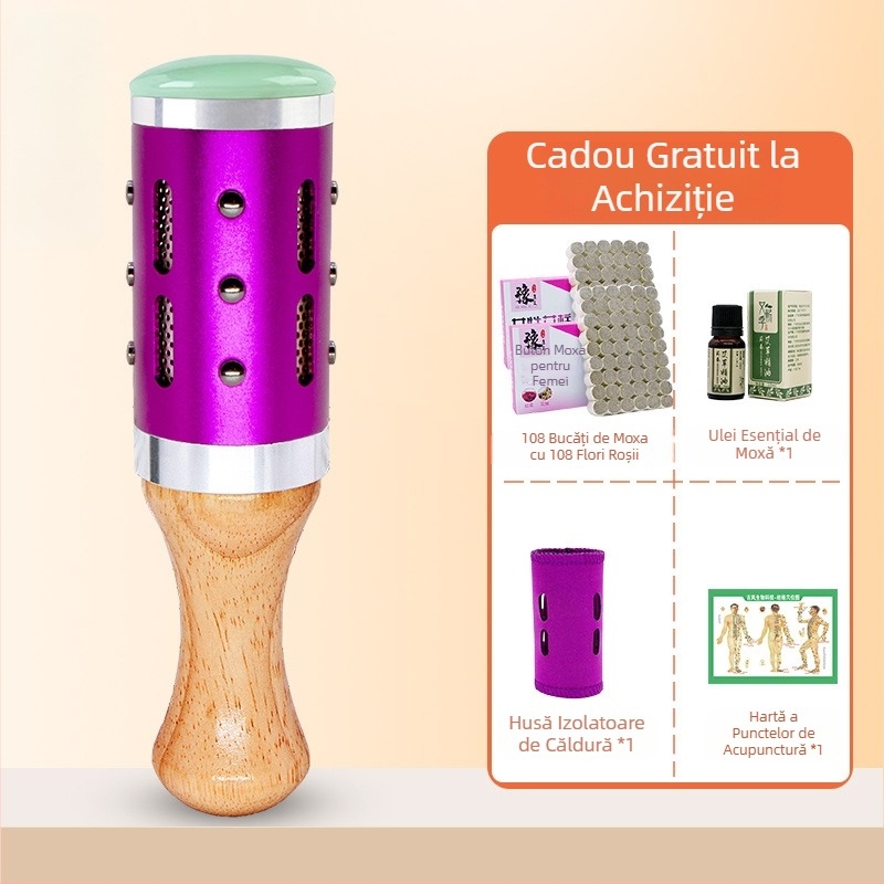 Bețișor de masaj / cioc masaj – dispozitiv portabil din jad+metal+lemn, Yu xi tang, 300 g, pentru fitness și frumusețe