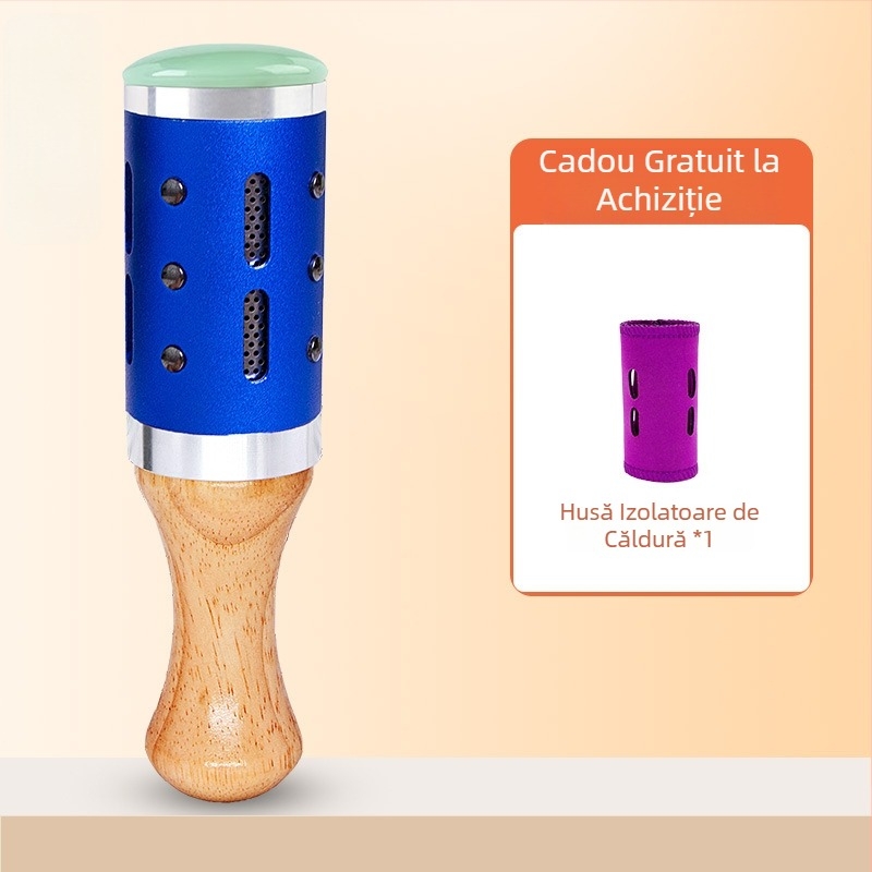 Bețișor de masaj / cioc masaj – dispozitiv portabil din jad+metal+lemn, Yu xi tang, 300 g, pentru fitness și frumusețe