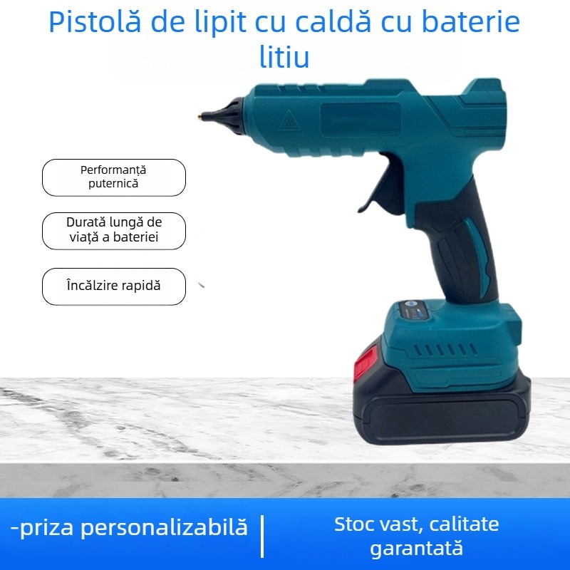 Pistol de lipire cu clei topit, baterie litiu reîncărcabilă, pentru uz casnic