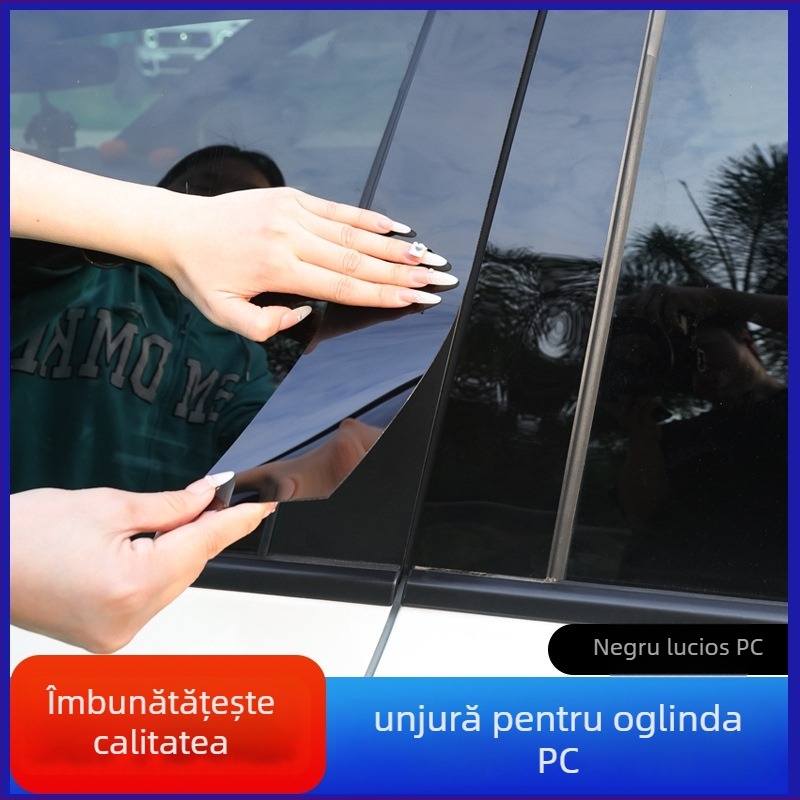 Decaluri pentru pilonul central al ferestrelor pentru modelele Toyota: Vios, Reiz, Yaris, Highlander, Crown, Land Cruiser; 2006–2023; Material PC; transmisie automată.