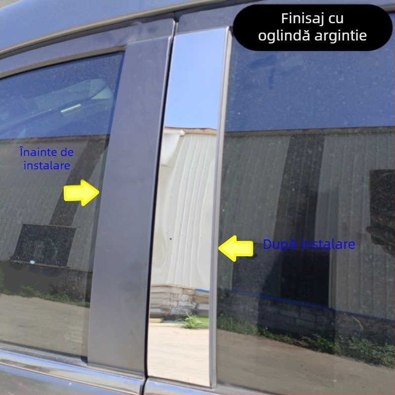 Decaluri pentru pilonul central al ferestrelor pentru modelele Toyota: Vios, Reiz, Yaris, Highlander, Crown, Land Cruiser; 2006–2023; Material PC; transmisie automată.