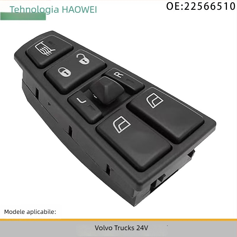 Comutator electric pentru regulatorul ferestrei ușii pentru Volvo camion 24V, model 22566510, ABS+electronică, timp de ridicare 5 secunde