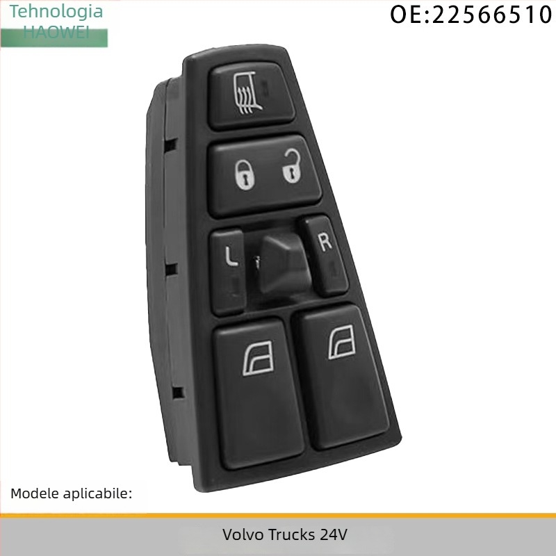 Comutator electric pentru regulatorul ferestrei ușii pentru Volvo camion 24V, model 22566510, ABS+electronică, timp de ridicare 5 secunde