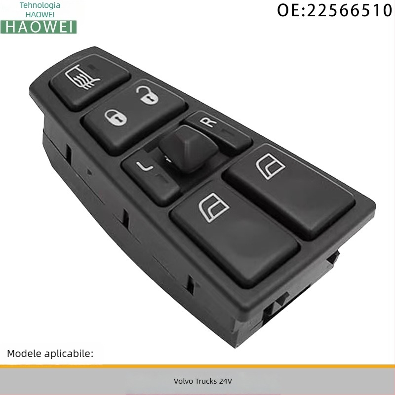 Comutator electric pentru regulatorul ferestrei ușii pentru Volvo camion 24V, model 22566510, ABS+electronică, timp de ridicare 5 secunde