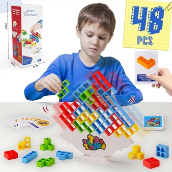 Zuoxin blocuri de echilibru din plastic pentru copii, joc de masă pentru stivuire și echilibru, ambalaj în cutie colorată, destinat copiilor 4–6 ani