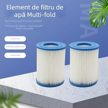 Element filtrare apă – pliabil, design cu pliuri multiple pentru piscină; plasă poliester; material filtrant eficient; model: element filtrant de apă cu mai multe pliuri