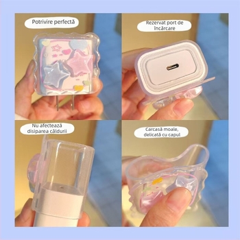 Capac protector cablu date pentru încărcător Apple 20W, tip deschis pentru înfășurare, stil caricatură simplu, TPU și rășină