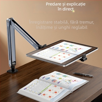 Suport dual pentru telefoane și tabletă, rotire de 360°, pliabil, pentru lângă pat și reglare la unghi înalt
