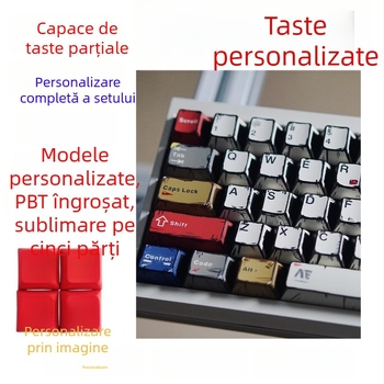 Set de capace de taste PBT pentru tastaturi mecanice, sublimare pe cinci fețe, design anime 2D, personalizat, set complet (compatibil cu majoritatea tastaturilor)