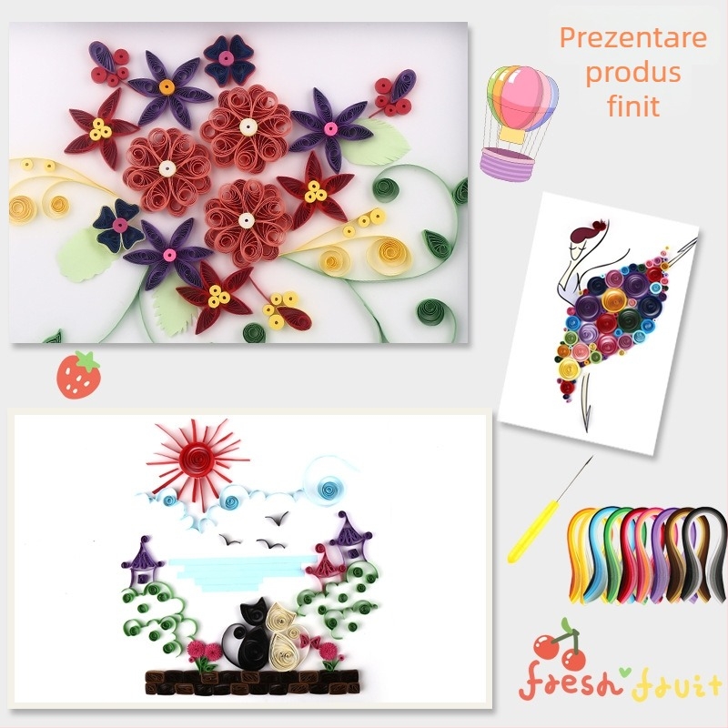 Kit de quilling din hârtie - hârtie de craft, categorie Geometrie, stil Modern simplu, Brand fltlkxz
