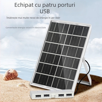 Panou solar de încărcare pentru exterior, 6W la 5V, IP65, siliciu policristalin, iluminare 6–12 ore