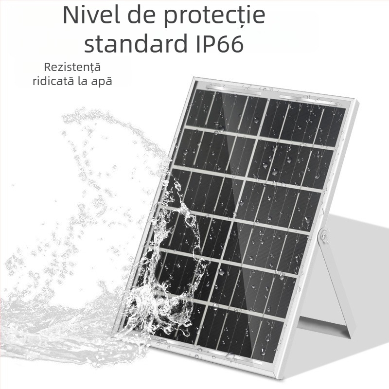 Panou solar de încărcare pentru exterior, 6W la 5V, IP65, siliciu policristalin, iluminare 6–12 ore