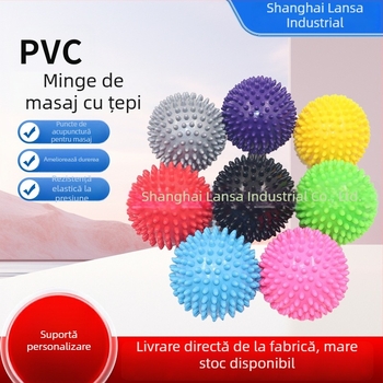 Minge de masaj PVC cu ținte pentru acupuncură și fascia — Minge de yoga/fitness pentru masajul piciorului; Material: PVC • Greutate: Personalizabil • Nu se poate umfla