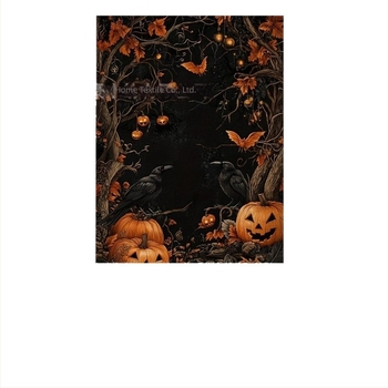 Pătură cu imprimeu Halloween, flanel poliester, pentru toate sezoanele, 200–300 g
