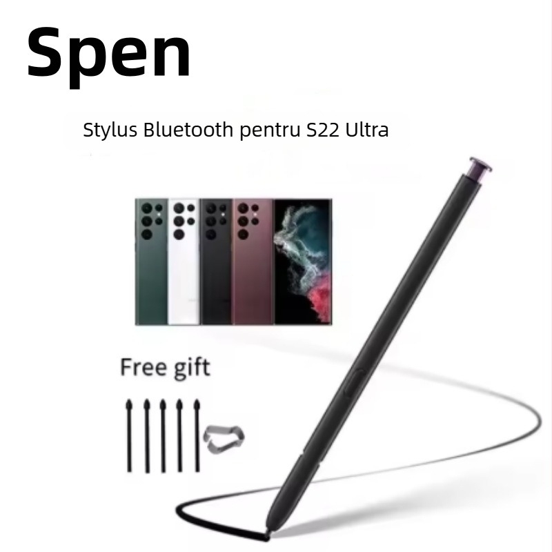 Stylus S Pen pentru Samsung Galaxy S22 Ultra cu husă din silicon (Model: S22, Compatibil cu Samsung)