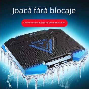 Răcitor pentru laptop | Plasă metalică | Ventilator de răcire | Configurare cu 5 trepte a ventilatorului | Compatibil cu notebook, Ultrabook, Playbook