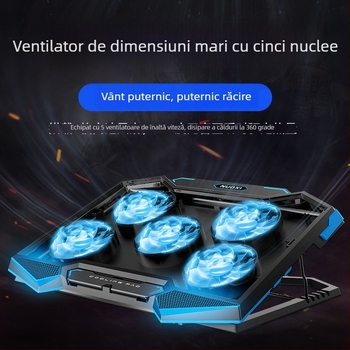 Răcitor pentru laptop | Plasă metalică | Ventilator de răcire | Configurare cu 5 trepte a ventilatorului | Compatibil cu notebook, Ultrabook, Playbook