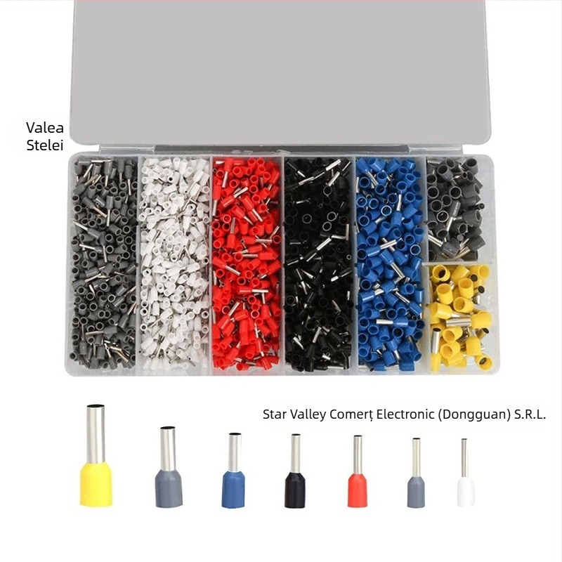 Terminal tubular preizolat pentru cabluri AWG22, presare la rece, pentru aparate electrice