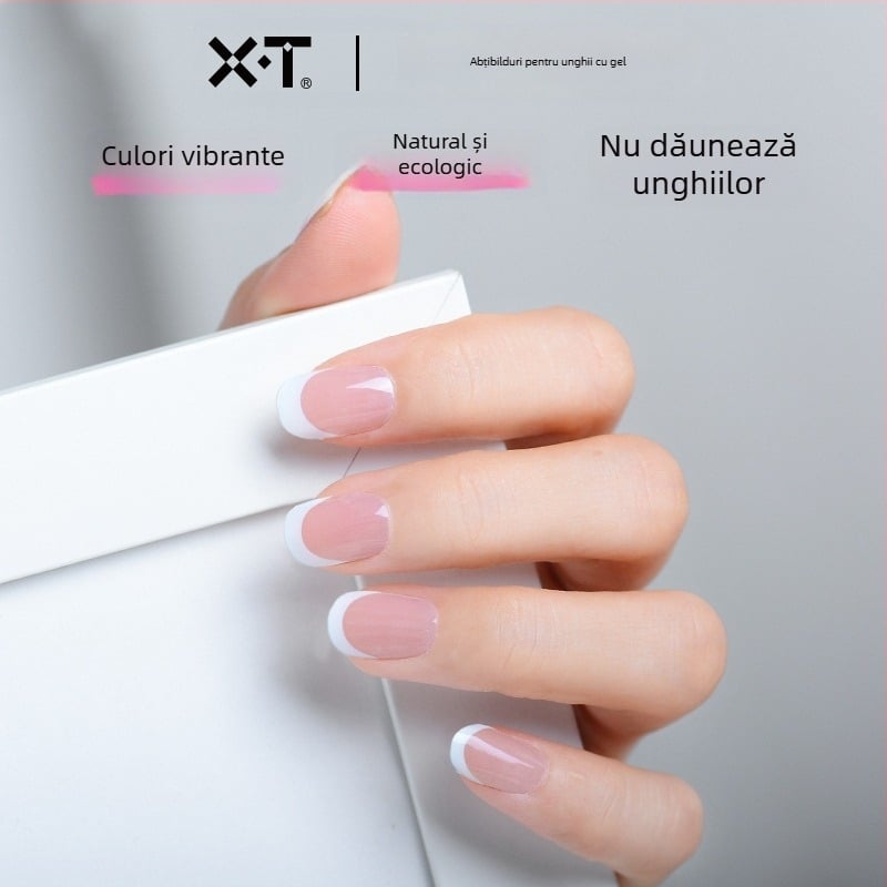 XT autocolante pentru unghii cu gel UV – semi-uscate, rezistente la apă, stil franțuzesc