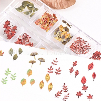 Chipsuri pentru unghii din pulpă de lemn – model cu flori, Material plastic, Stil INS, Seria Chipsuri pulpă lemn