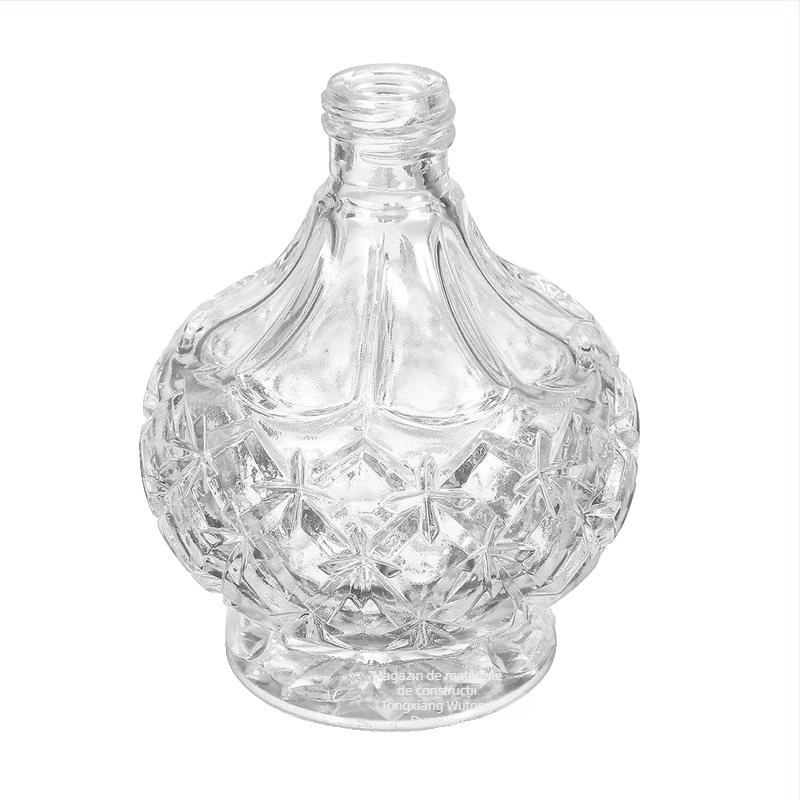 Sticlă de parfum din sticlă reîncărcabilă, cu pompă de pulverizare lungă, finisaj cristal