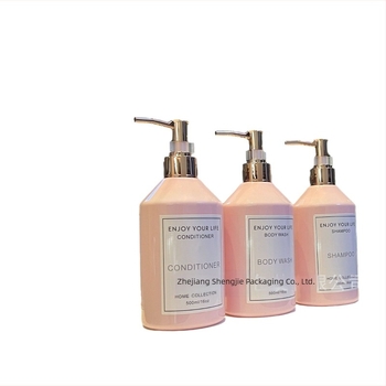 Sticlă pentru lapte de corp Cherry Blossom Rose, capacitate 500 ml; capac cu pompă; material PET; grosimea pereților 1–2 mm; personalizare proces