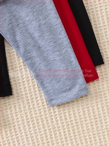 Pentru fete: set din două piese – fustă-pantalon căptușit, din amestec de bumbac-poliester, pantaloni cropped cu talie elastică, pentru vârsta 1–3 ani