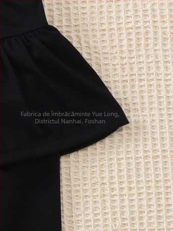 Pentru fete: set din două piese – fustă-pantalon căptușit, din amestec de bumbac-poliester, pantaloni cropped cu talie elastică, pentru vârsta 1–3 ani