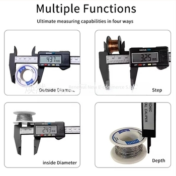Caliper digital cu afișaj LCD pentru măsurarea diametrului interior și exterior, corp din plastic rezistent