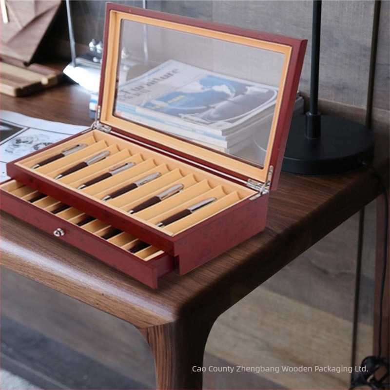 Autonomy 2024104 cutie din lemn pentru pixuri, cu două niveluri, 12 pixuri, vitrină de birou