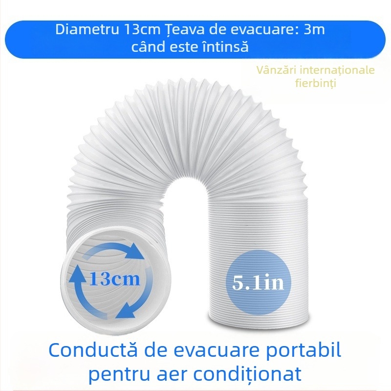Furtun portabil de evacuare a aerului condiționat (lungime de 3 m, diametru de 5,1 in, telescopic)