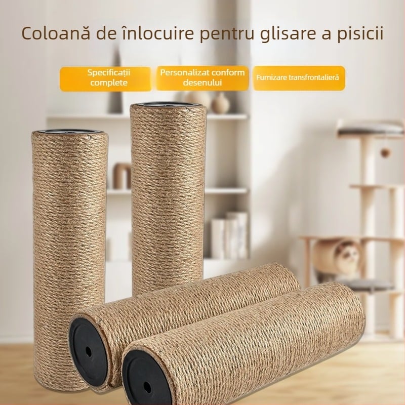 Coloană din sisal pentru copacul de pisici - accesoriu DIY pentru cadrul de cățărare, stil simplu, Pet travel e-family