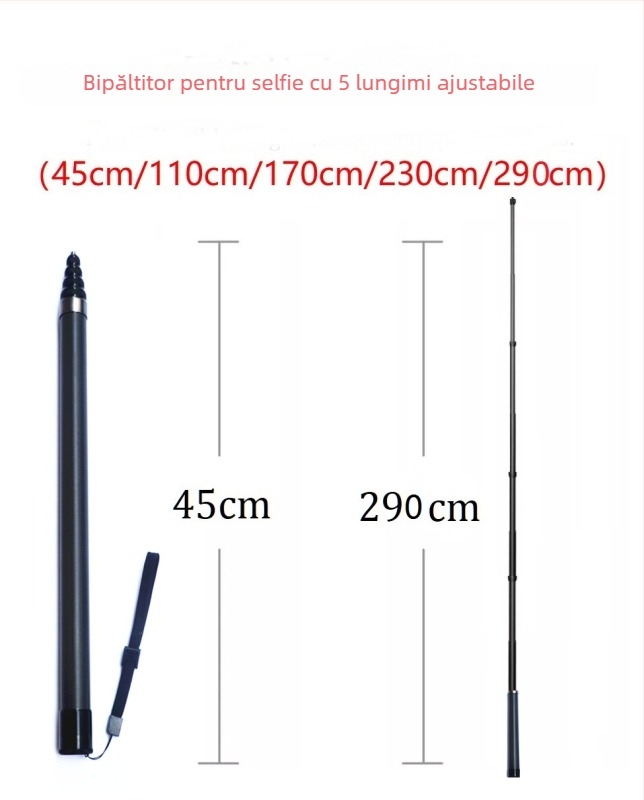 Monopod reglabil pentru selfie, pentru camere de acțiune, șurub de 1/4 inch, compatibil cu One X2