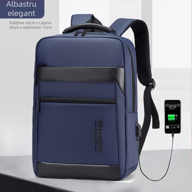 Rucsac de afaceri pentru laptop, material PVC impermeabil, design respirabil, curele cu pernă de aer, capacitate sub 20 L