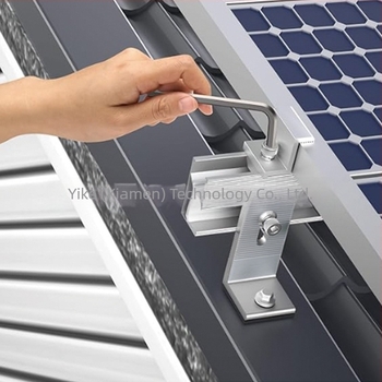 Suport de montare în formă de L pentru panouri solare, din aluminiu, cu unghi de înclinare reglabil, material: aliaj de aluminiu, tehnologie de prelucrare: extrudare, marca ECO-TECH, model 01