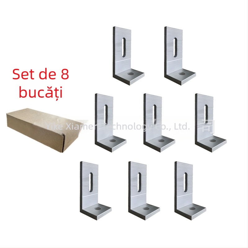 Suport de montare în formă de L pentru panouri solare, din aluminiu, cu unghi de înclinare reglabil, material: aliaj de aluminiu, tehnologie de prelucrare: extrudare, marca ECO-TECH, model 01