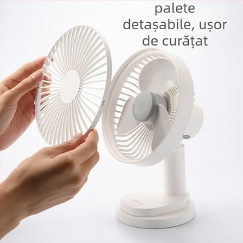 Ventilator de birou TYD-A5, 3 palete, USB 5V, cu oscilare, temporizator 2-8 ore, zgomot ≤40 dB