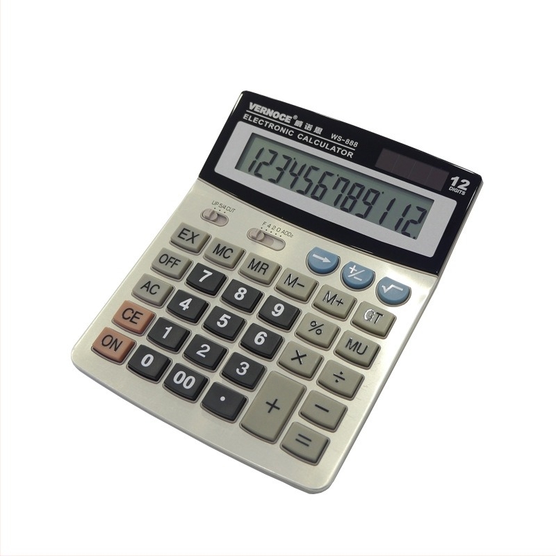 Calculator WS-888 cu butoane mari, pentru contabilitate, afișaj lat, uz la birou/afaceri